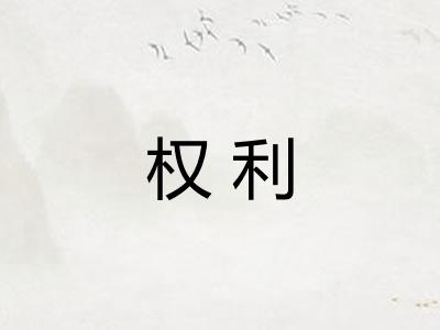 权利 权利
