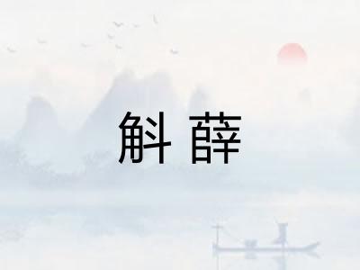 斛薛 斛薛