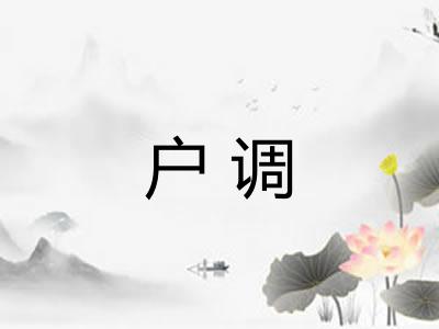 户调 户调