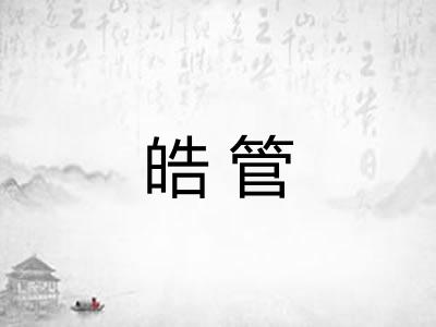 皓管 皓管