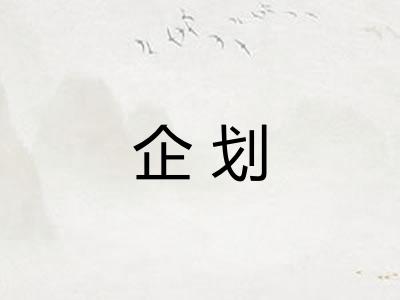 企划 企划
