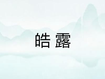 皓露 皓露