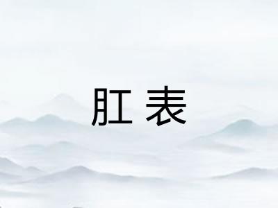 肛表 肛表