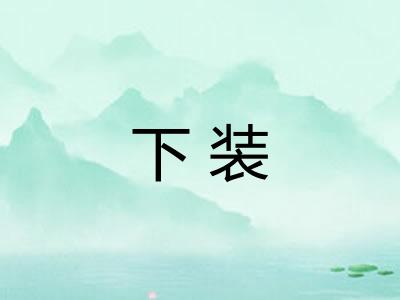 下装 下装