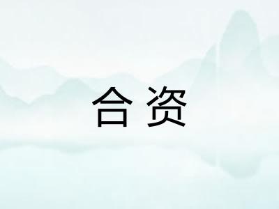 合资 合资
