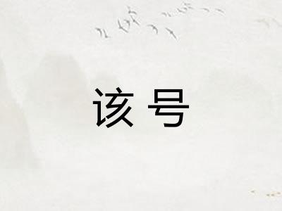 该号 该号