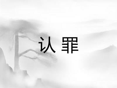 认罪 认罪