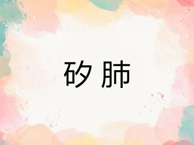 矽肺 矽肺