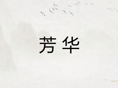 芳华 芳华