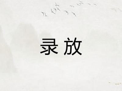 录放 录放