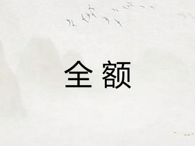 全额 全额