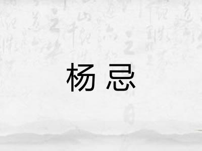 杨忌 杨忌