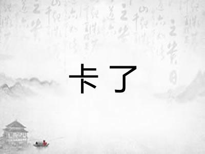 卡了 卡了