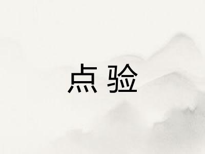 点验 点验