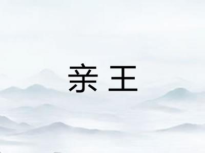 亲王 亲王