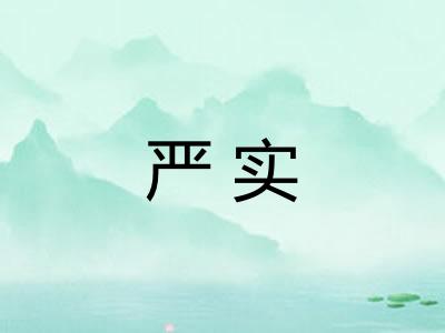严实 严实