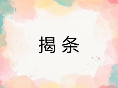 揭条 揭条