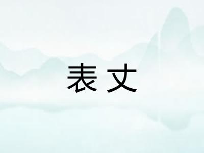 表丈 表丈
