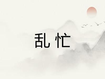 乱忙 乱忙