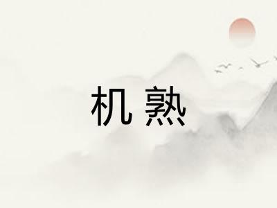 机熟 机熟