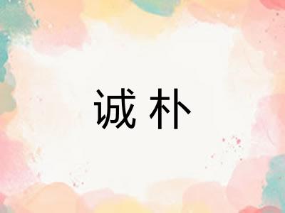 诚朴 诚朴