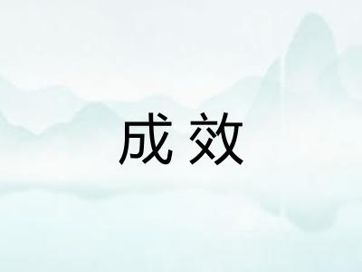 成效 成效