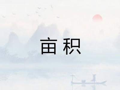 亩积 亩积