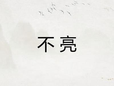 不亮 不亮