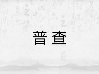 普查 普查