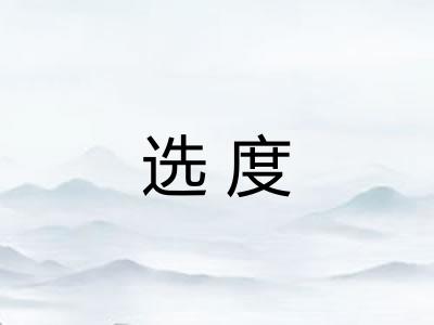 选度 选度