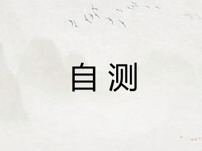 自测 自测
