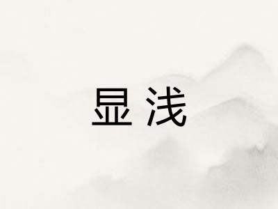 显浅 显浅