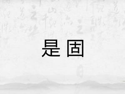 是固 是固