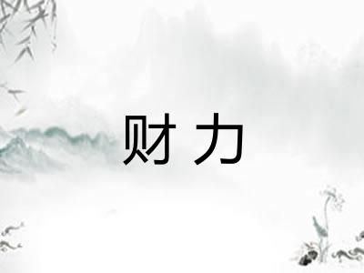 财力 财力