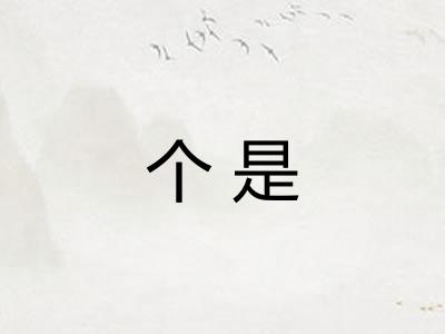 个是 个是