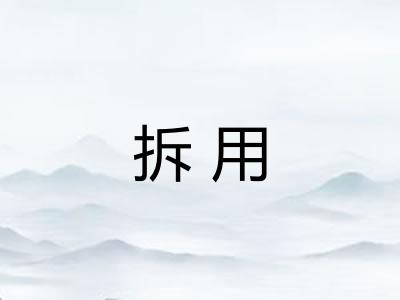 拆用 拆用