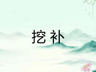 挖补 挖补