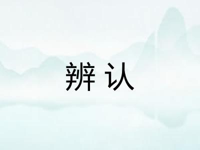 辨认 辨认