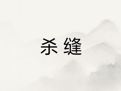 杀缝 杀缝