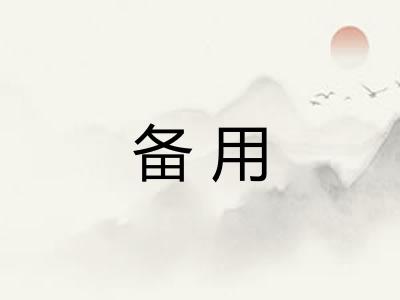 备用 备用