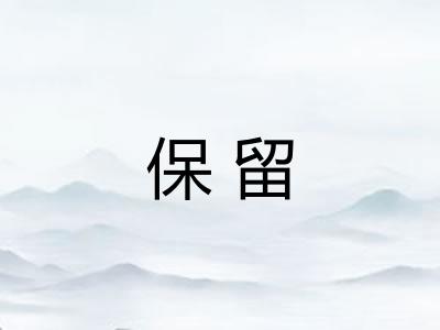 保留 保留