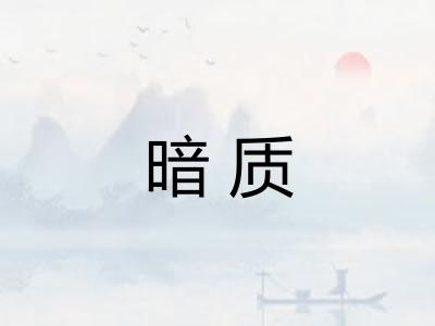 暗质 暗质