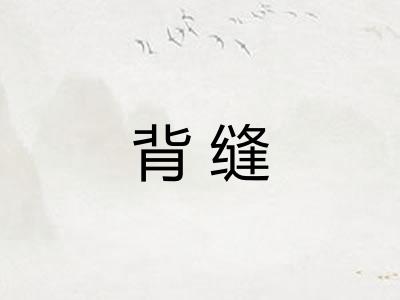 背缝 背缝