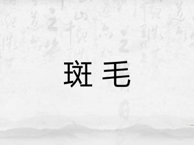 斑毛 斑毛