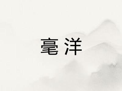 毫洋 毫洋