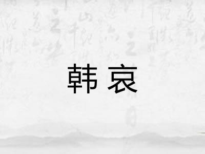 韩哀 韩哀