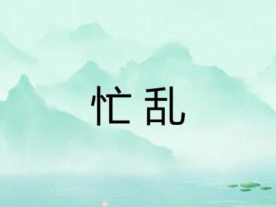 忙乱 忙乱