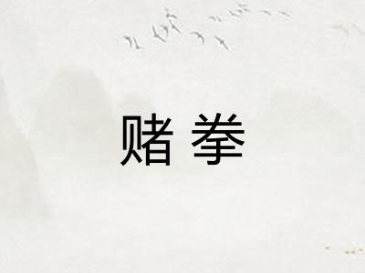 赌拳 赌拳