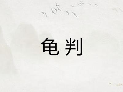 龟判 龟判