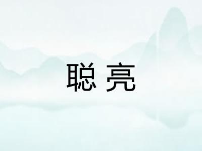 聪亮 聪亮
